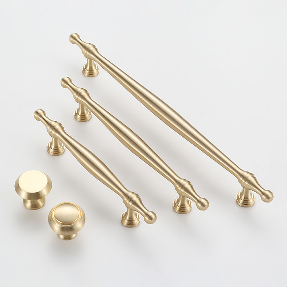 Classic French-Style Brass Wardrobe Handles with Finial Ends