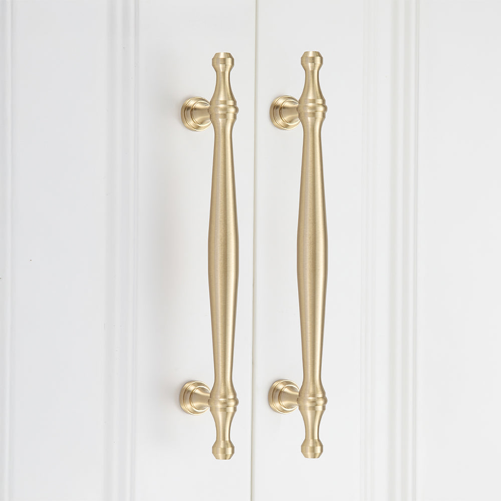 Classic French-Style Brass Wardrobe Handles with Finial Ends