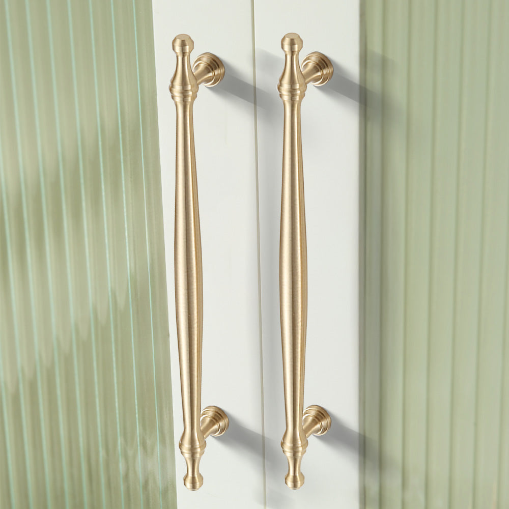 Classic French-Style Brass Wardrobe Handles with Finial Ends