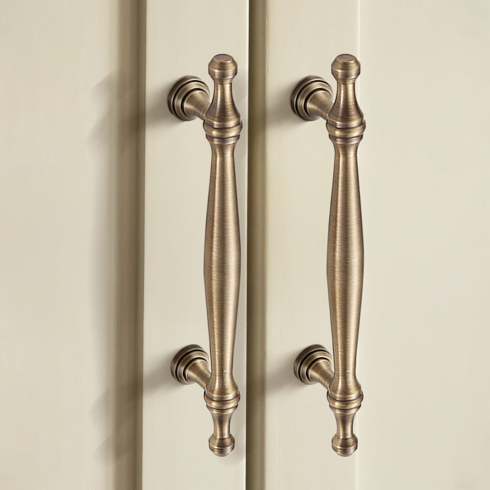 Classic French-Style Brass Wardrobe Handles with Finial Ends