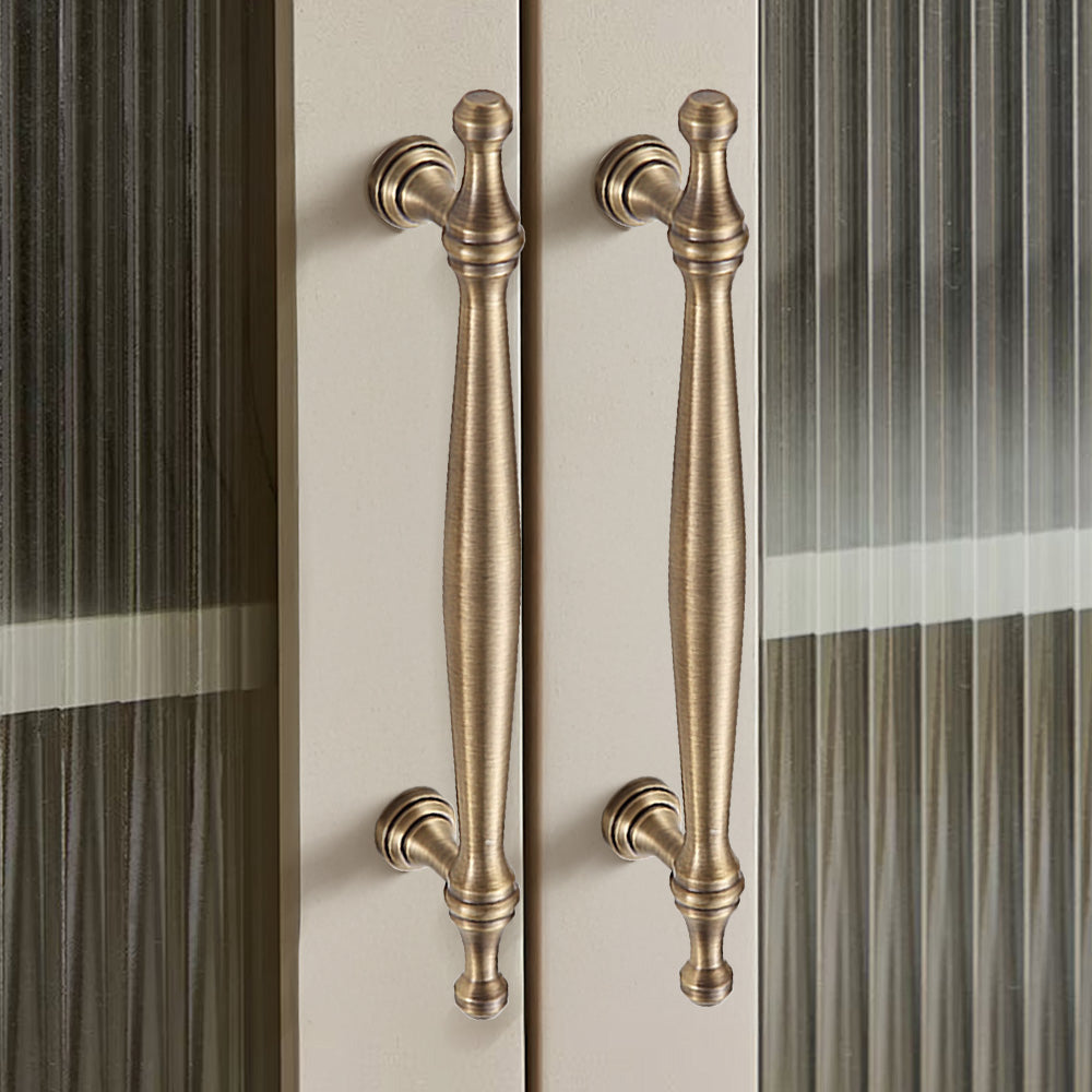 Classic French-Style Brass Wardrobe Handles with Finial Ends