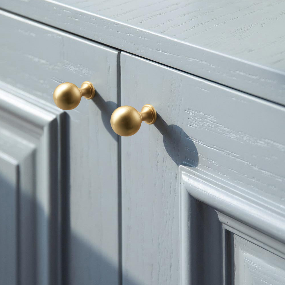 Classic Gold T-Bar Cupboard Handles with Ball Finials
