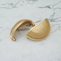 Classic Half-Moon Brass Cup Handles & Square Knobs