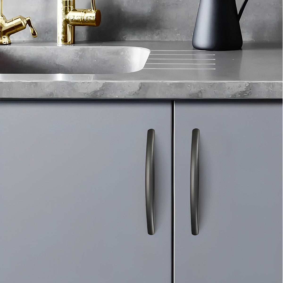 Classic Half Moon Cupboard Handles in Zinc Alloy