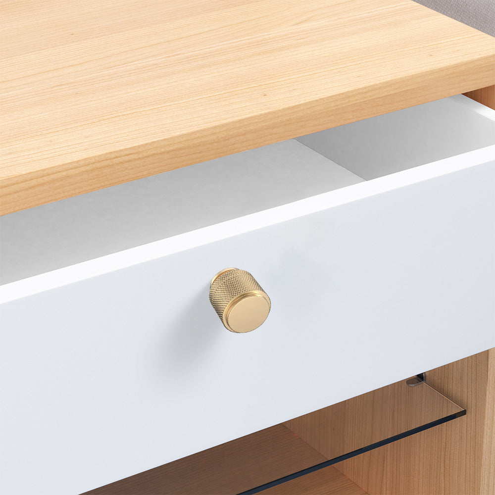 Classic Knurled Aluminium T-Bar Cupboard Handles & Knobs