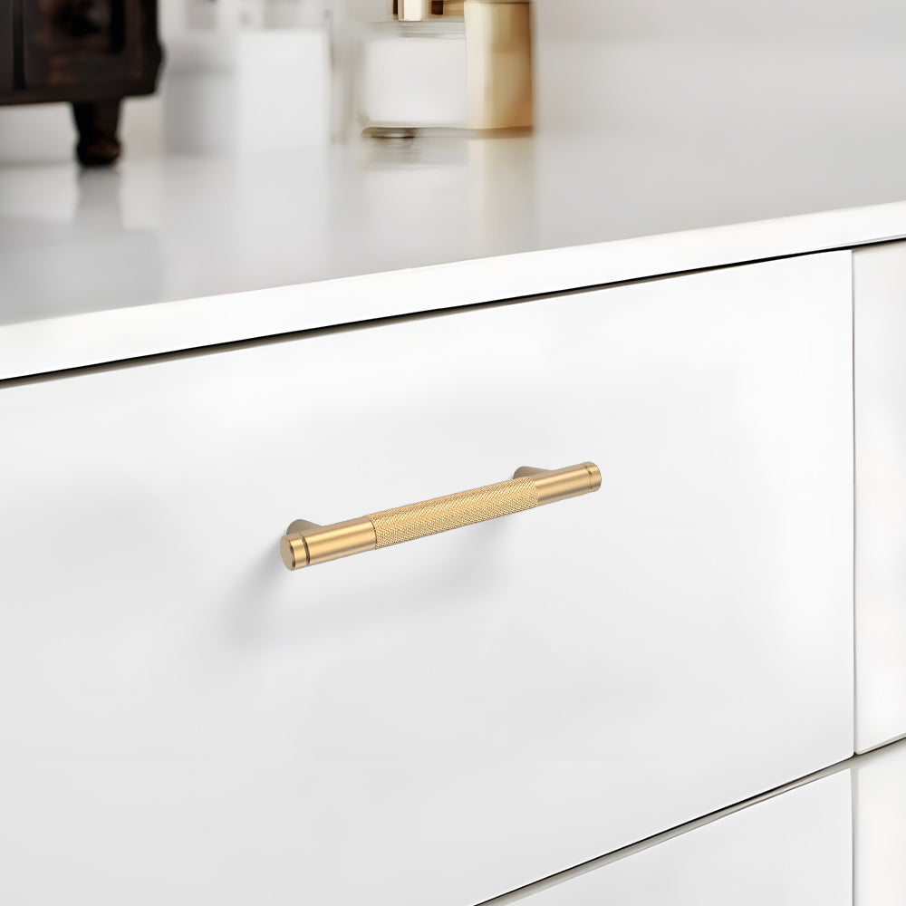Classic Knurled Aluminium T-Bar Cupboard Handles & Knobs