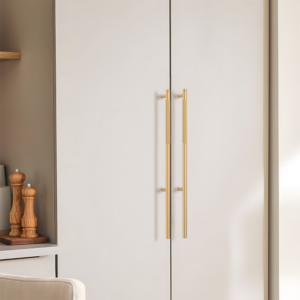 Classic Knurled Aluminium T-Bar Cupboard Handles & Knobs