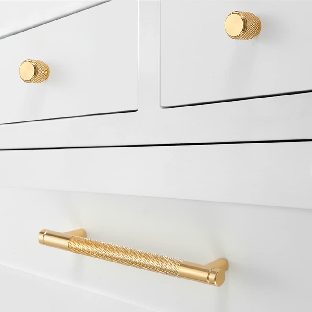 Classic Knurled Aluminium T-Bar Cupboard Handles & Knobs