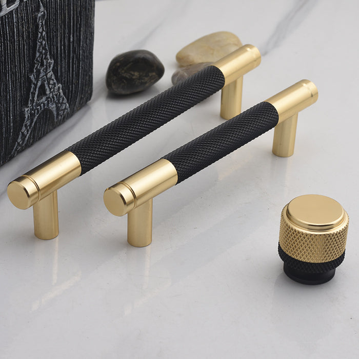 Classic Knurled Aluminium T-Bar Kitchen Cupboard Handles & Knobs