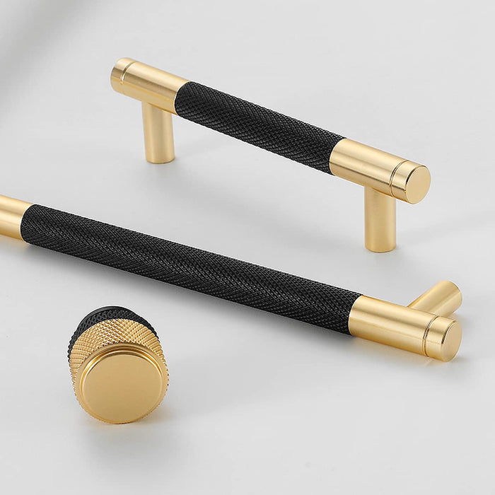Classic Knurled Aluminium T-Bar Kitchen Cupboard Handles & Knobs