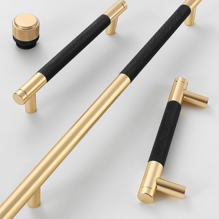Classic Knurled Aluminium T-Bar Kitchen Cupboard Handles & Knobs