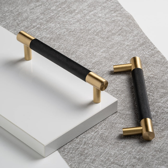Classic Knurled Aluminium T-Bar Kitchen Cupboard Handles & Knobs