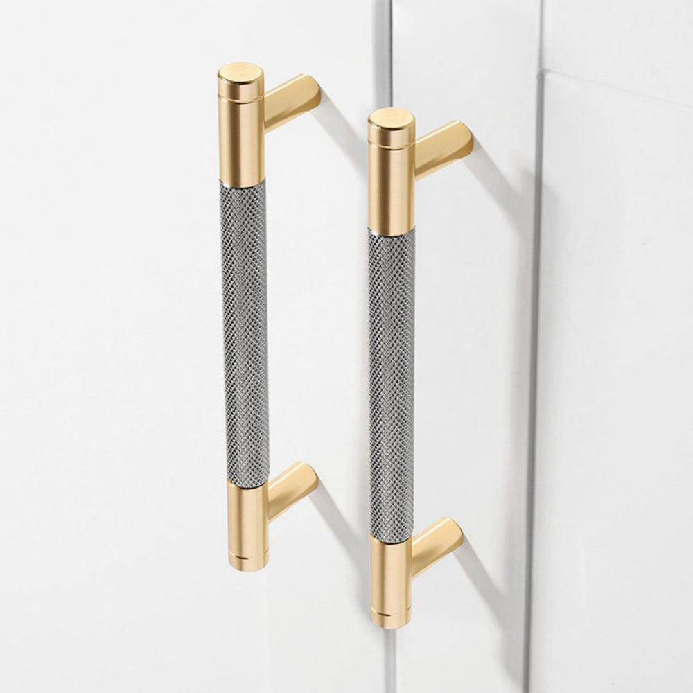 Classic Knurled Aluminium T-Bar Kitchen & Bathroom Cupboard Handles