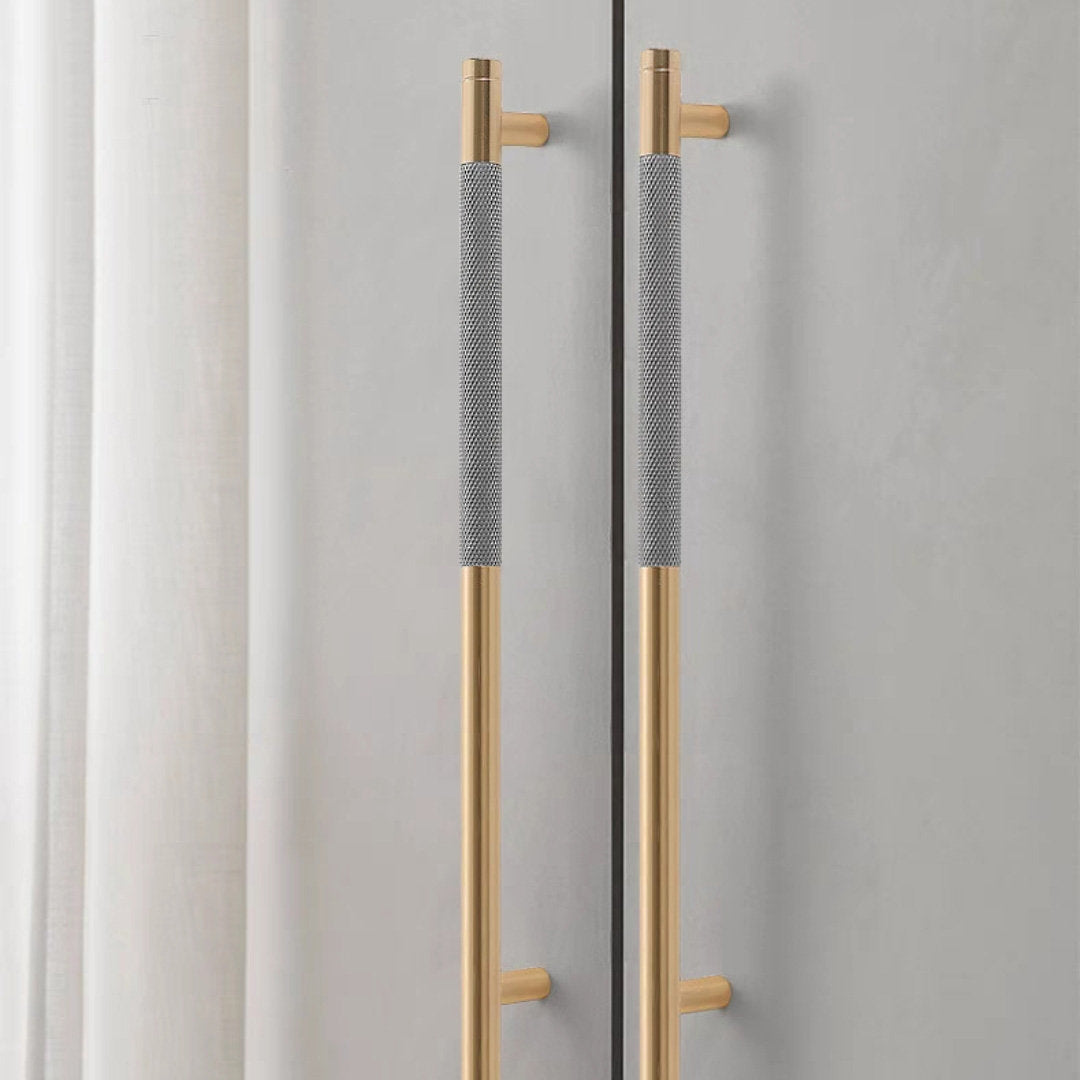 Classic Knurled Aluminium T-Bar Kitchen & Bathroom Cupboard Handles