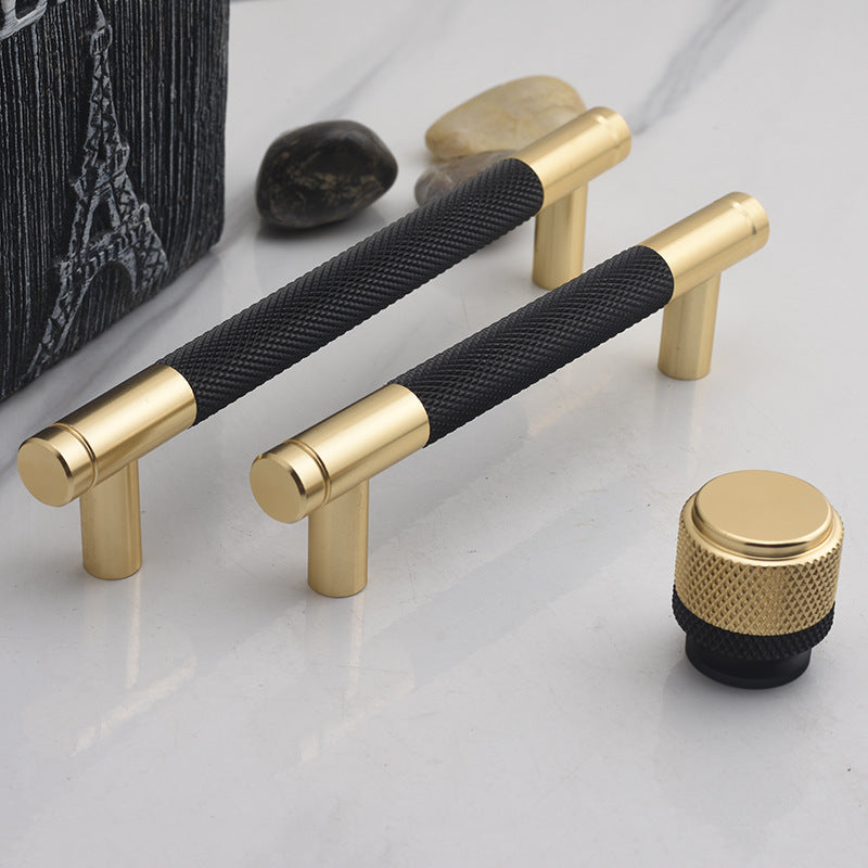 Classic Knurled Aluminium T-Bar Kitchen & Bathroom Cupboard Handles