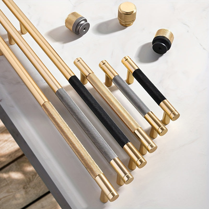 Classic Knurled Aluminium T-Bar Kitchen & Bathroom Cupboard Handles