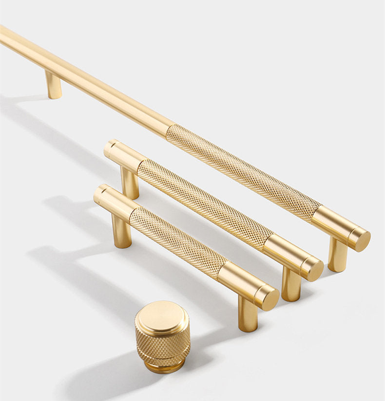 Classic Knurled Aluminium T-Bar Kitchen & Bathroom Cupboard Handles