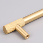 Classic Knurled Solid Brass T-Bar Cupboard Handles & Knobs