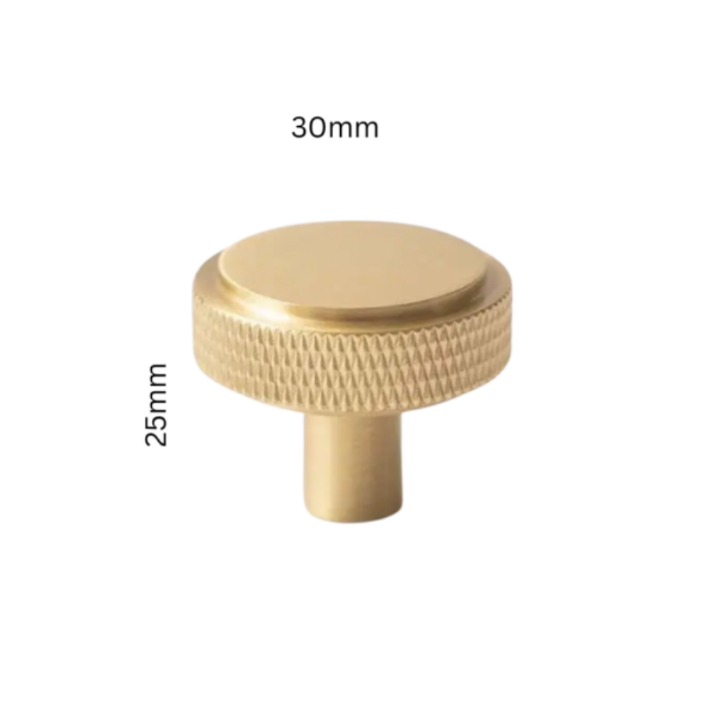 Classic Knurled Solid Brass T-Bar Cupboard Handles & Knobs