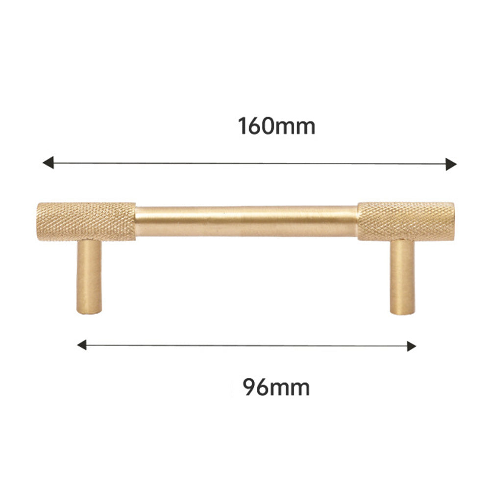 Classic Knurled Solid Brass T-Bar Cupboard Handles & Knobs