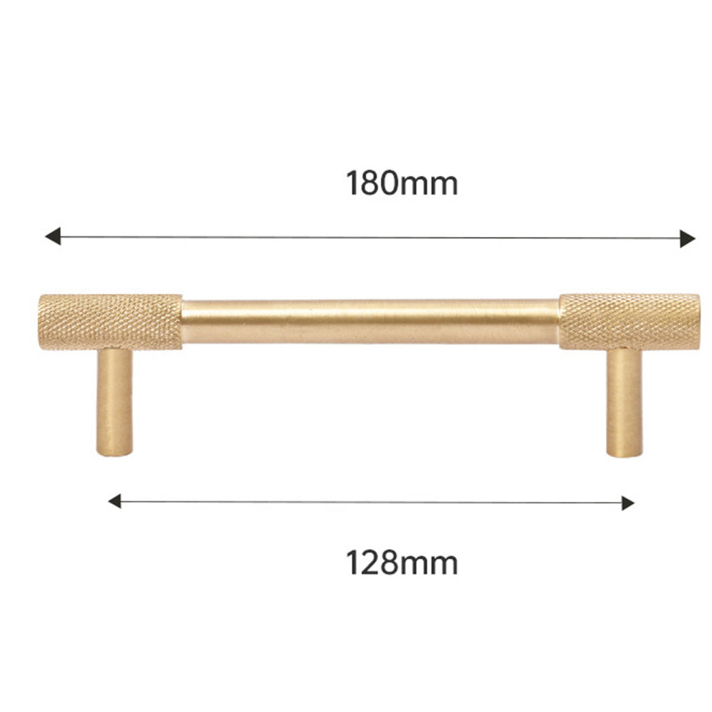 Classic Knurled Solid Brass T-Bar Cupboard Handles & Knobs