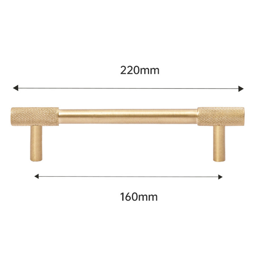 Classic Knurled Solid Brass T-Bar Cupboard Handles & Knobs