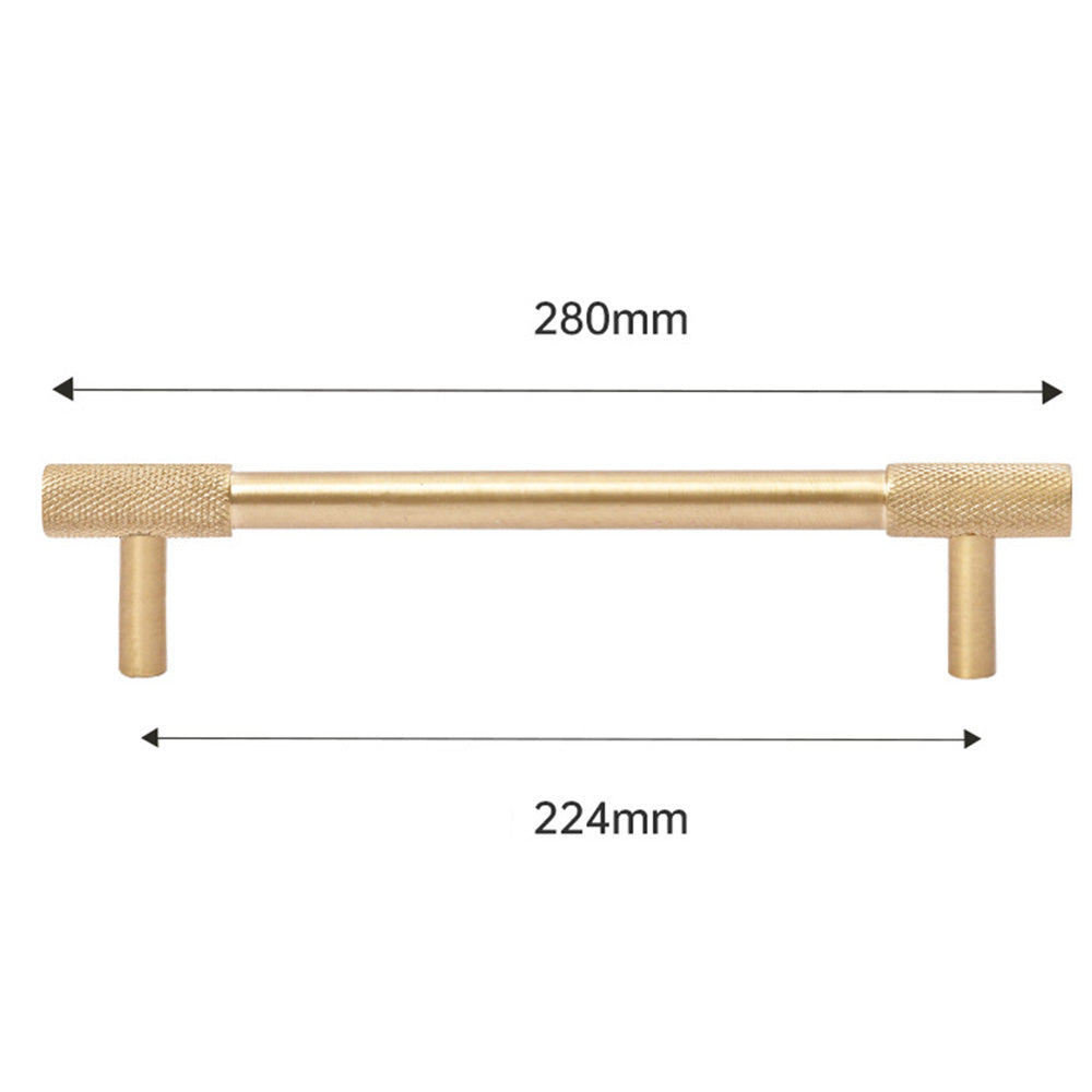 Classic Knurled Solid Brass T-Bar Cupboard Handles & Knobs