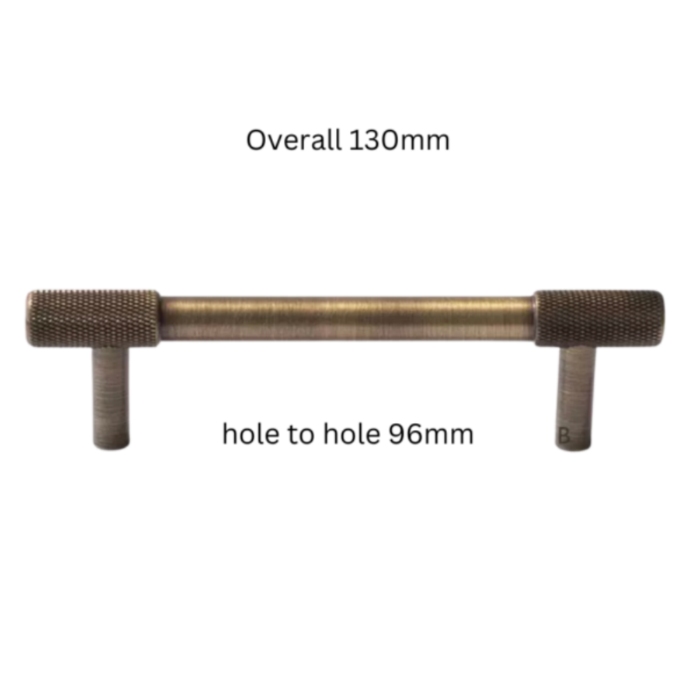 Classic Knurled Solid Brass T-Bar Cupboard Handles & Knobs