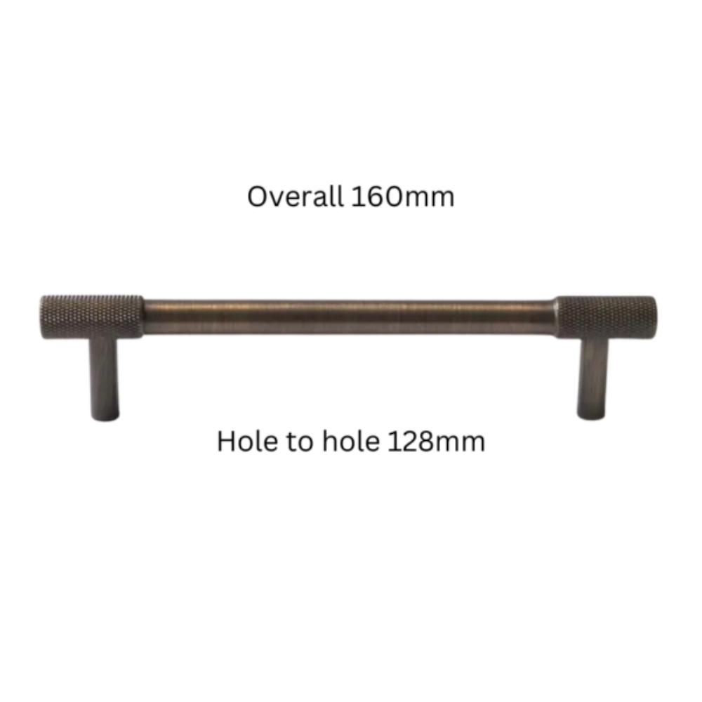 Classic Knurled Solid Brass T-Bar Cupboard Handles & Knobs