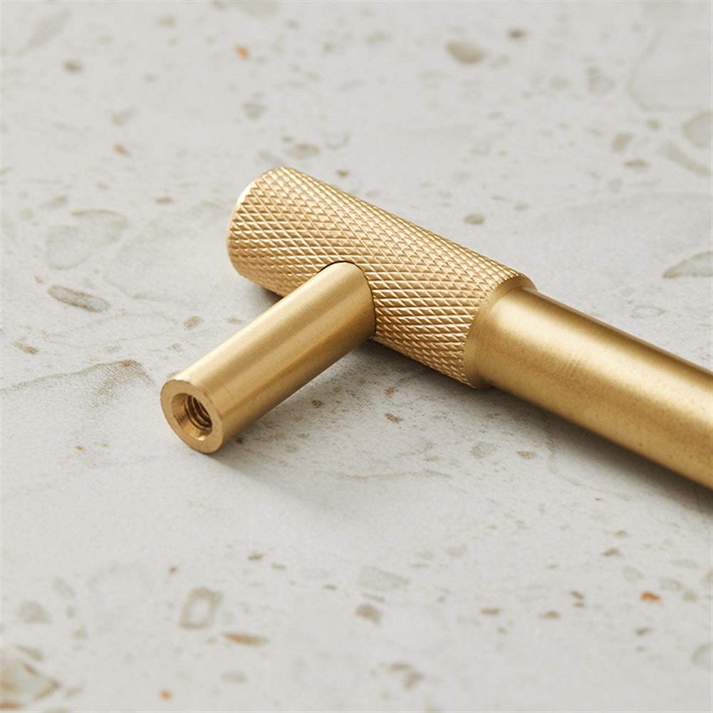 Classic Knurled Solid Brass T-Bar Cupboard Handles & Knobs