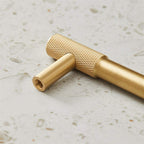 Classic Knurled Solid Brass T-Bar Cupboard Handles & Knobs