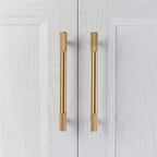 Classic Knurled Solid Brass T-Bar Cupboard Handles & Knobs