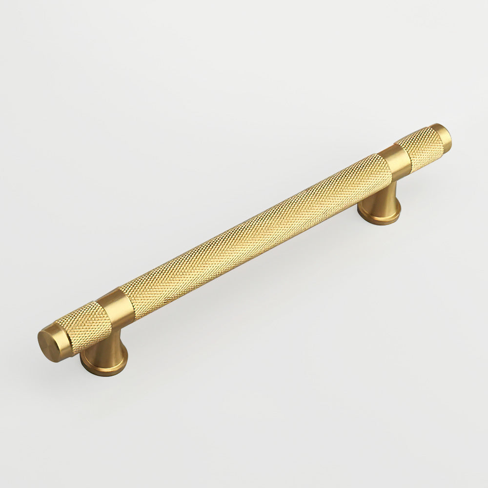 Classic Knurled Solid Brass T-Bar Drawer Handles & Knobs