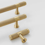 Classic Knurled Solid Brass T-Bar Drawer Handles & Knobs