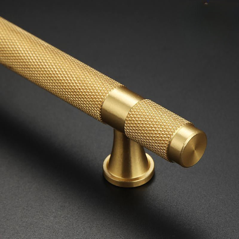 Classic Knurled Solid Brass T-Bar Drawer Handles & Knobs