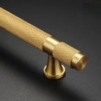 Classic Knurled Solid Brass T-Bar Drawer Handles & Knobs