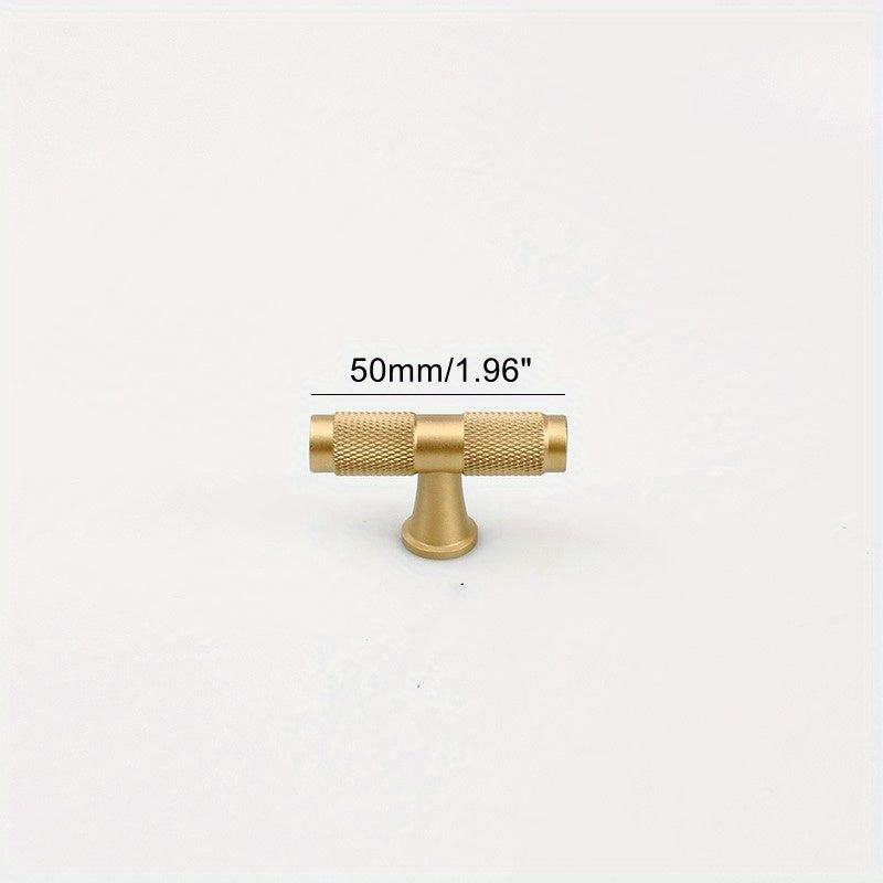 Classic Knurled Solid Brass T-Bar Drawer Handles & Knobs