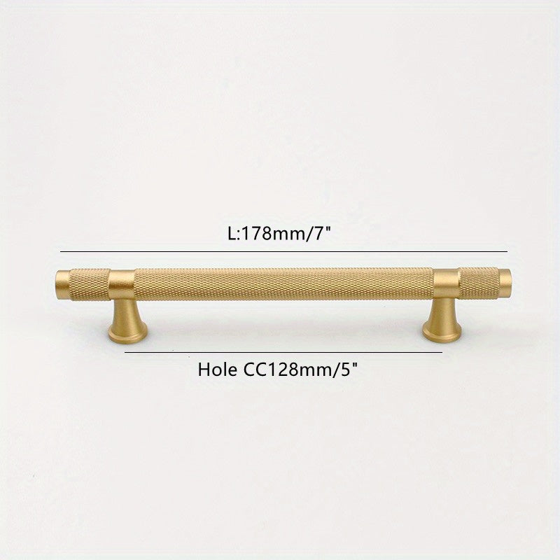 Classic Knurled Solid Brass T-Bar Drawer Handles & Knobs
