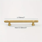 Classic Knurled Solid Brass T-Bar Drawer Handles & Knobs