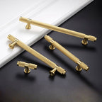 Classic Knurled Solid Brass T-Bar Drawer Handles & Knobs