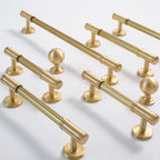 Classic Reeded Solid Brass T-Bar Cupboard Handles & Knobs