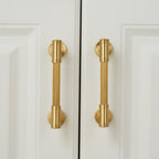 Classic Reeded Solid Brass T-Bar Cupboard Handles & Knobs