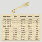 Classic Reeded Solid Brass T-Bar Cupboard Handles & Knobs