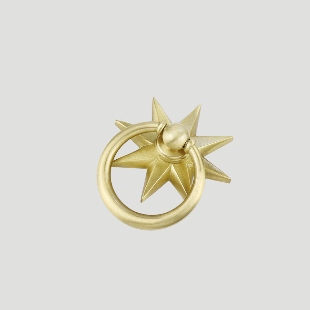 Classic Solid Brass Star Drop Ring Pull Handles