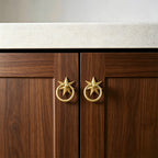 Classic Solid Brass Star Drop Ring Pull Handles