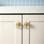 Classic Solid Brass Star Drop Ring Pull Handles