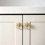 Classic Solid Brass Star Drop Ring Pull Handles