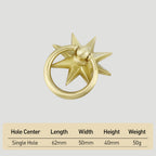 Classic Solid Brass Star Drop Ring Pull Handles