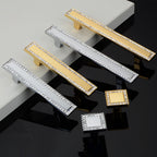 Classic Square Crystal T-Bar Cupboard Handles & Knobs