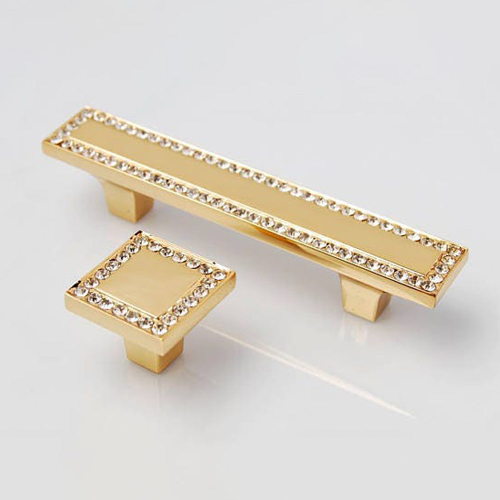 Classic Square Crystal T-Bar Cupboard Handles & Knobs